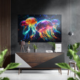 Jellyfish Brushed Aluminum Dibond Wall Art.